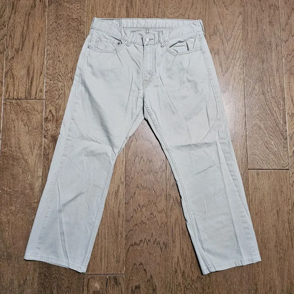 Levi's Men's 559 Relaxed Straight Size 33x32 (33x27) Beige Pants 100% Cotton - Picture 1 of 11